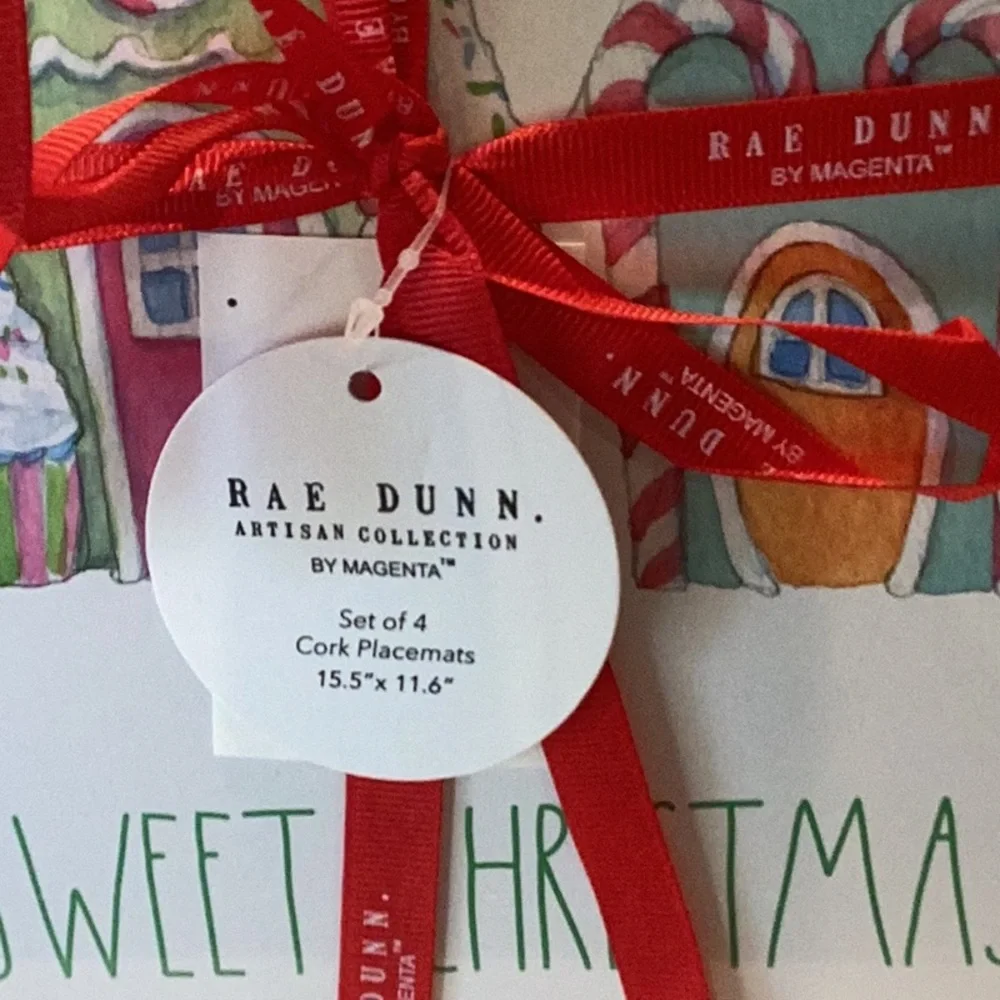 Rae Dunn HAVE A SWEET CHRISTMAS cork backed placemats - Set of 4